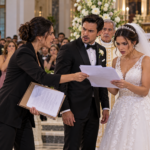 INTERRUMPIÓ LA BODA CON UNA CARPETA EN LAS MANOS… Y CUANDO LA NOVIA LEYÓ LOS DOCUMENTOS MIRÓ AL NOVIO Y DIJO: “¿CÓMO PUDISTE?”