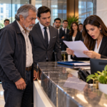 EL ANCIANO ENTRÓ A LA EMPRESA CON ROPA SENCILLA Y NADIE LO TOMÓ EN SERIO… HASTA QUE LA RECEPCIONISTA ABRIÓ SU CARPETA